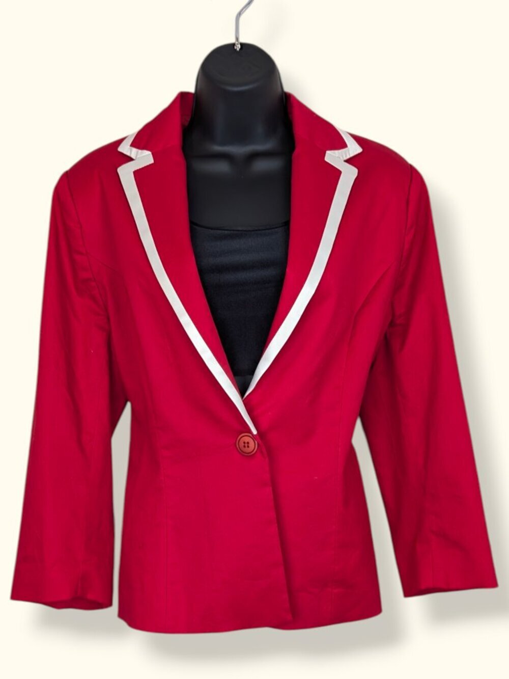 Tribune Red 3/4 Sleeve Blazer